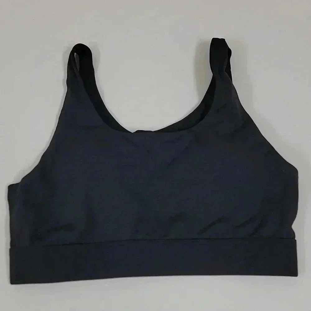 OUTDOOR VOICES Women’s Black Sports Bra Keyhole Back Adjustable Padded Front